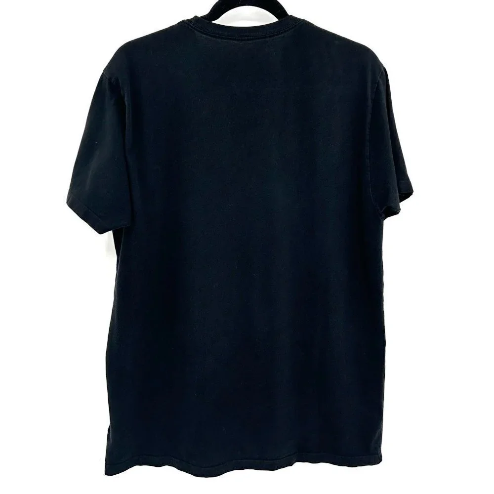 TRUE RELIGION Men's Basic Black Red Logo Graphic Print Cotton T-Shirt Size Large